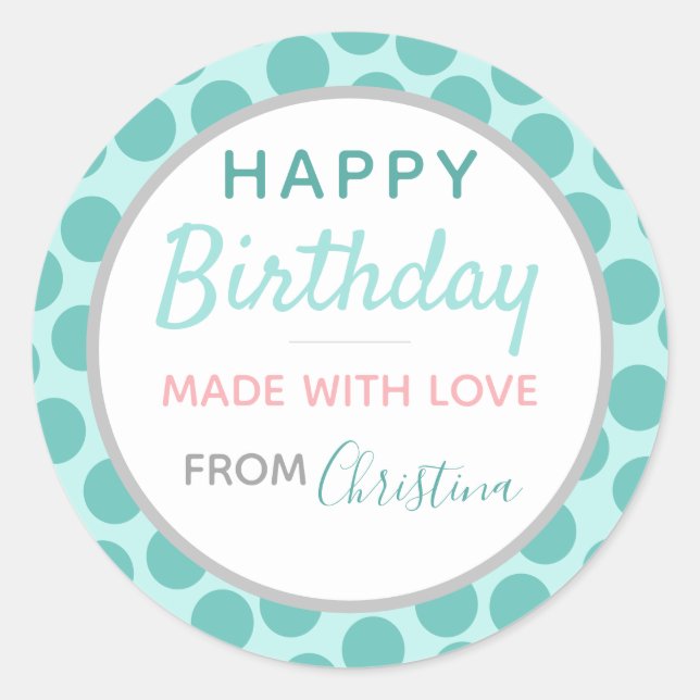 Aus Liebe mit Happy Birthday Sticker (20) (Vorderseite)