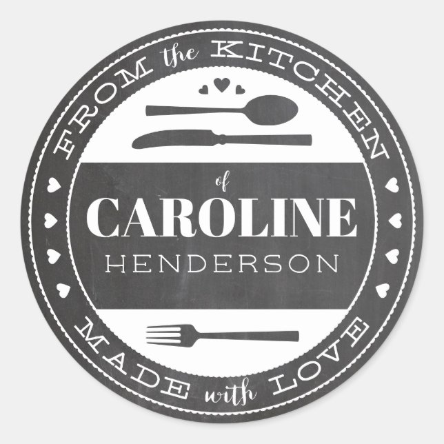 Aus Liebe mit Tafelnahrungsmittel Runder Aufkleber (Vorderseite)