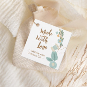 Aus Liebe Nähen bestickte Blume Tag Geschenkanhänger