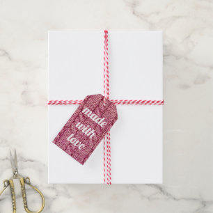 Aus Liebe Rosa Strick Geschenkanhänger