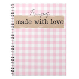 Aus Liebe-Rosa und Weiß-Karos Notizblock