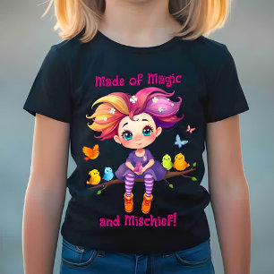 Aus Magie und Schabernack Regenbogen Pixie und Vög T-Shirt