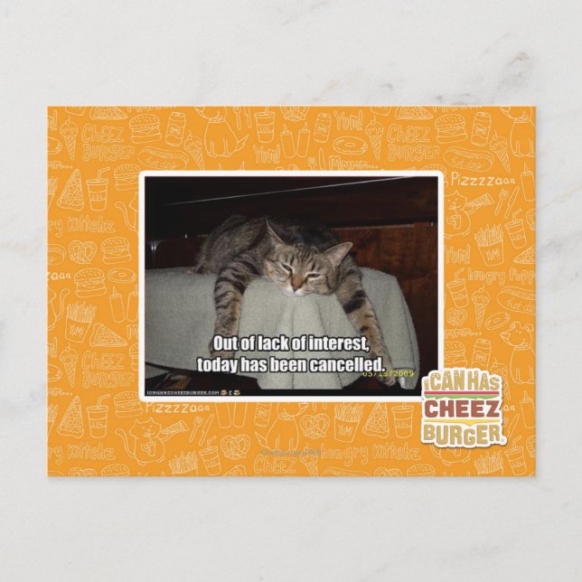 Aus Mangel an Interesse Postkarte (Vorderseite)