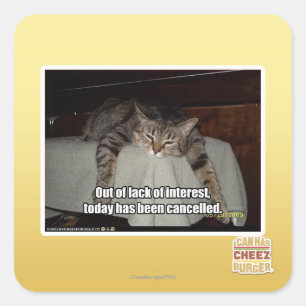 Aus Mangel an Interesse Quadratischer Aufkleber