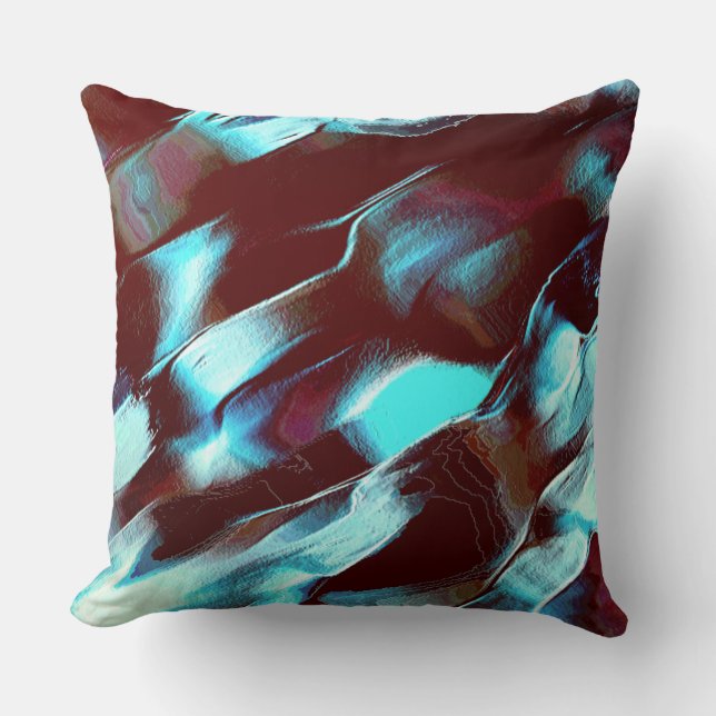 aus mattem Metall, braun bis zyangraditiv Kissen (Vorderseite)