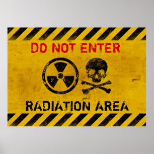 Aus meinem Zimmer Behalten Strahlungsgefahr Poster