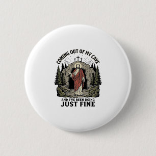 Aus meiner Höhle kommen Vintage Religiös Lustiges  Button