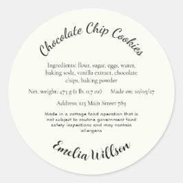 Aus meiner kleinen Küchen Cottage Law Cookie Etike Runder Aufkleber