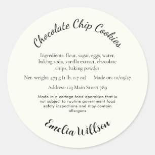 Aus meiner kleinen Küchen Cottage Law Cookie Etike Runder Aufkleber