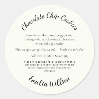 Aus meiner kleinen Küchen Cottage Law Cookie Etike Runder Aufkleber