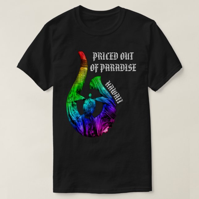 AUS PARADISE HERAUS HI Honu Tribal Hook Rainbow PR T-Shirt (Design vorne)