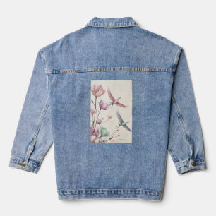 Aus Petalen werden Vögel Jeansjacke