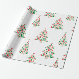 Aus Pfoten gedruckter Weihnachtsbaum Geschenkpapier