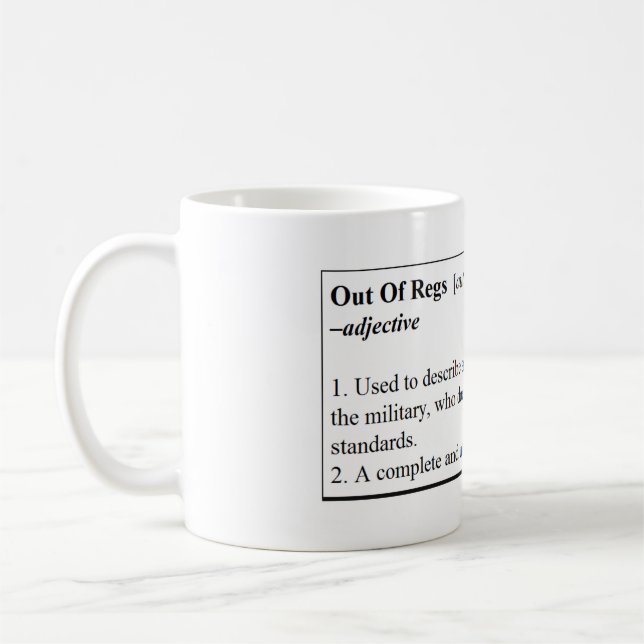 Aus Regs Definitions-Tasse heraus Tasse (Links)