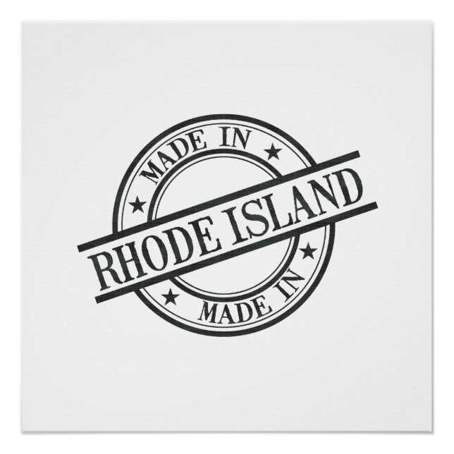 Aus Rhode Island Briefmarke Logo Symbol Schwarz Poster (Vorderseite)