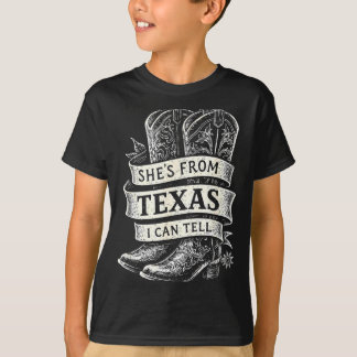 Aus Texas, kann ich sagen, Vintage-Cowgirl Retro-C T-Shirt