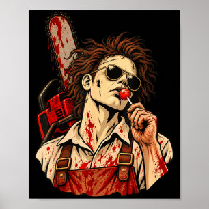 Aus Texas Lutscher Sonnenbrille Kettensäge Vintage Poster