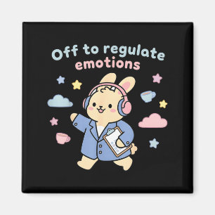 Aus, um die Emotionen lustiger Bunny-Hase Scoote z Magnet