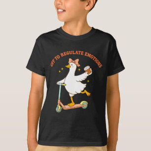 Aus, um Emotionen lustige Gans Scooter zu regulier T-Shirt