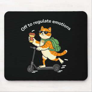 Aus, um Emotionen lustiger Katzen mentaler Gesundh Mousepad