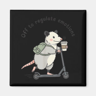 Aus, um Emotionen lustiger Opossum-Geisteszustand Magnet
