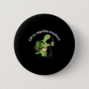 Aus, um Emotionen zu regulieren, lustige Schildkrö Button