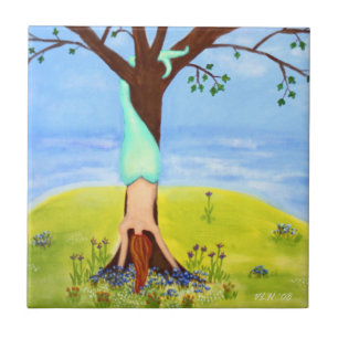 "Aus Wasser heraus" Meerjungfrau-Kunst Fliese