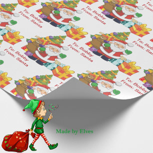 Aus Weihnachtsbaumgeschenken des Kindes mit Namen Geschenkpapier