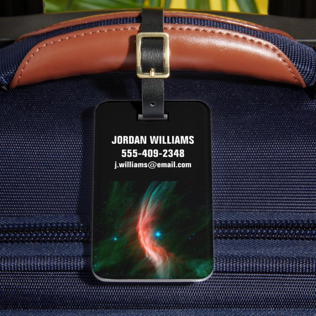 Aus Zeta Ophiuchi fließen Stellarwinde. Gepäckanhänger (Vorderseite Insitu 2)