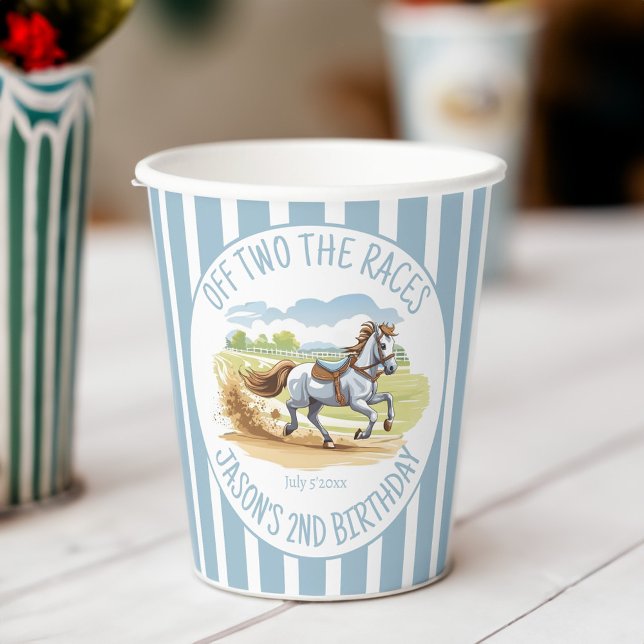 Aus zwei Rennen Reitsport derby Party gedruckt Pappbecher (Off two the races horses equestrian derby party printed paper cups personalized tableware decor)