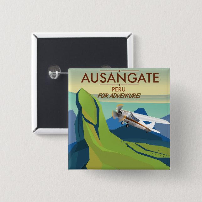 Ausangate Peru.  Abenteuerlust! Button (Vorne & Hinten)