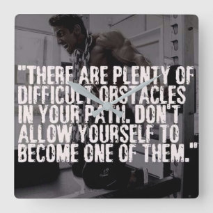 Ausarbeiten inspirierender Wörter - Hindernisse Quadratische Wanduhr