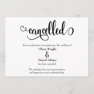 Ausarbeiten von Skript storniert Hochzeit Ankündig Einladung