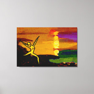 Ausatmen! Freude beim Tanzen Sunset Beach Leinwanddruck