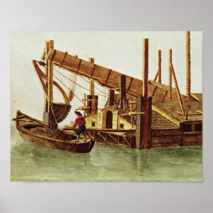 Ausbaggern eines Kanals Poster