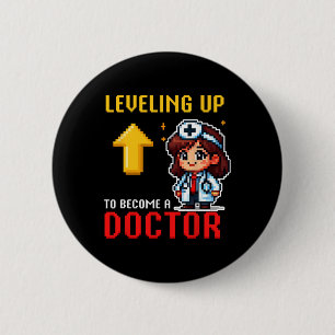 Ausbildung von Ärzten zur Schule Funny Gamer Girls Button