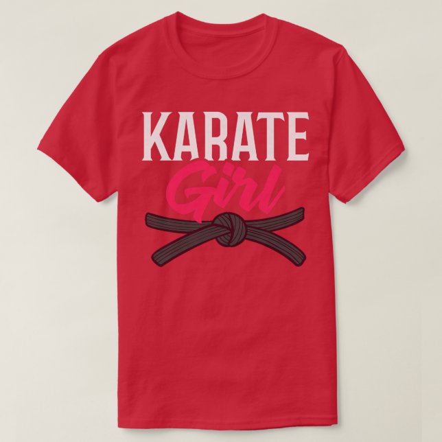 Ausbildung von Frauen Karate Fighter Black Belt B T-Shirt (Design vorne)