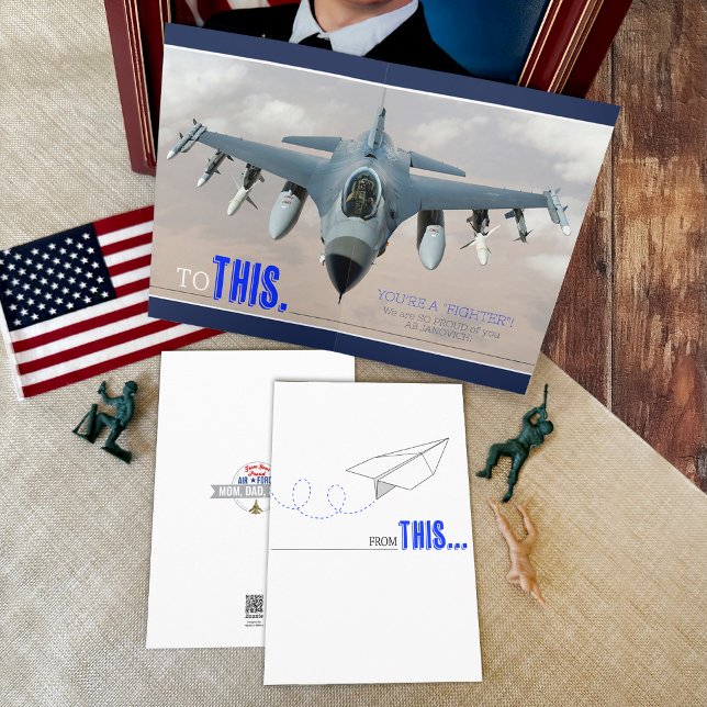 Ausbildungsgrad der Kampfflugzeuge Karte (From this to THIS paper airplane F-16 Jet, You're A Fighter, Air Force BMT Basic Military Training)