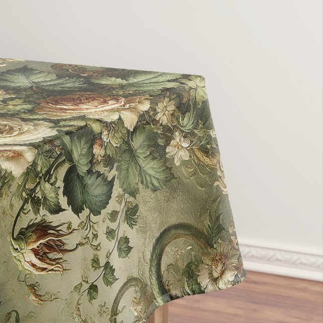 Ausblenden auf Grau – Gothic Large Pattern Tischdecke (Beispiel)
