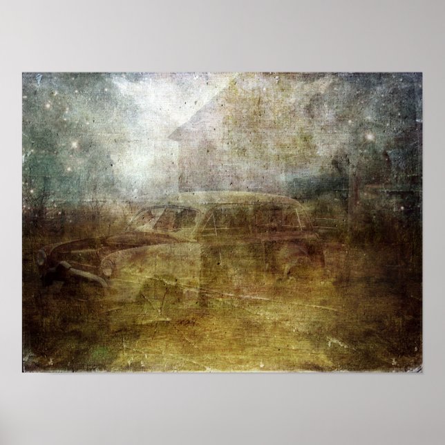 Ausblenden eines verlassenen Autos Poster (Vorne)