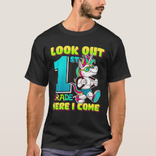 Ausblick 1. Klasse hier komme ich - Einhorn Kinder T-Shirt