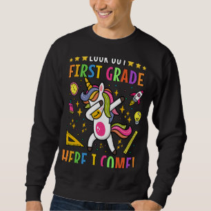 Ausblick 1st Grade Here I Come Unicorn Dab Girls F Sweatshirt