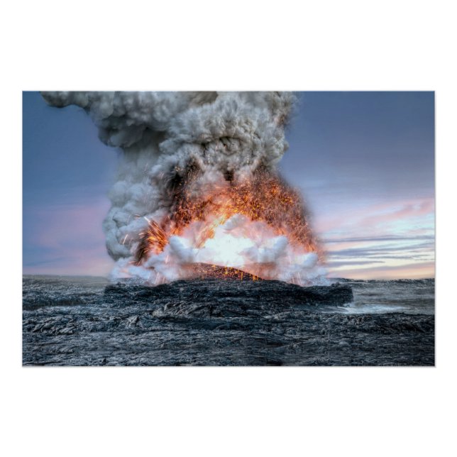 Ausbruch des Kilauea-Vulkans in Hawaii Poster (Vorderseite)
