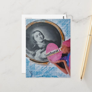 Ausbruch Unordentliche Mixed-Media-Collage Postkarte