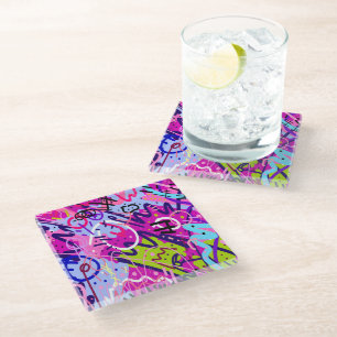 Ausbruch von Star: Abstrakte Kunst Glasuntersetzer