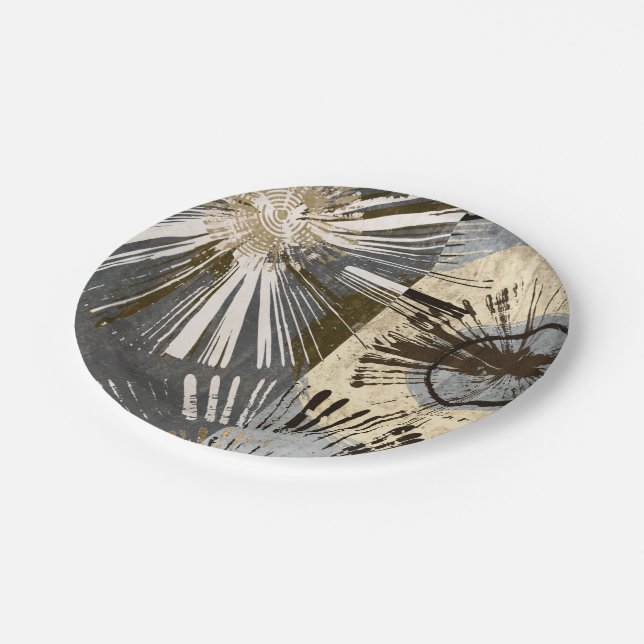 Ausburst Tiles I Pappteller (Schrägansicht)