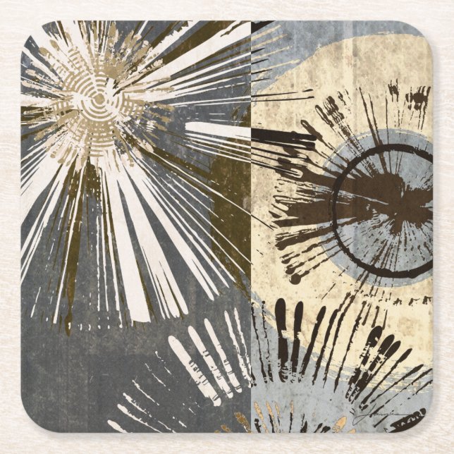 Ausburst Tiles I Rechteckiger Pappuntersetzer (Vorderseite)