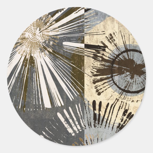 Ausburst Tiles I Runder Aufkleber (Vorderseite)