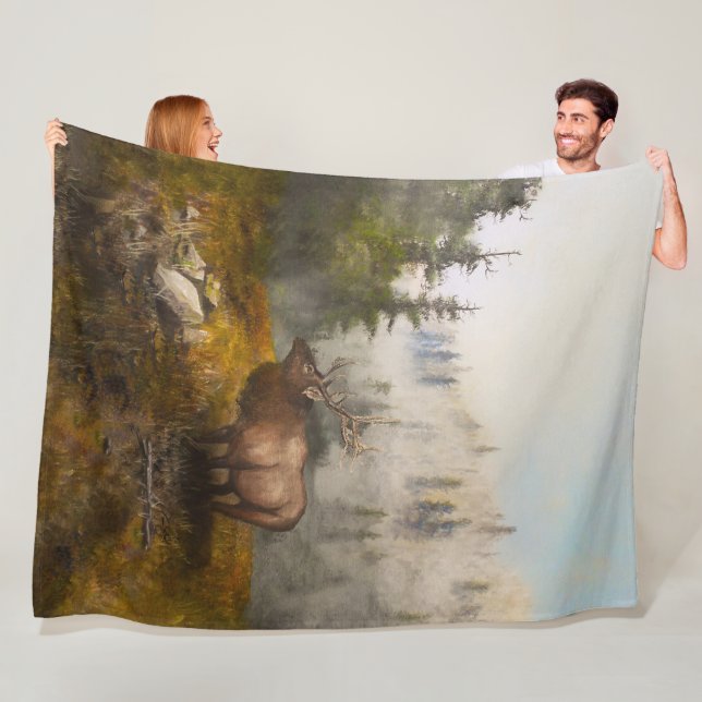"Ausdauer Der Elch" Fleecedecke (Beispiel)