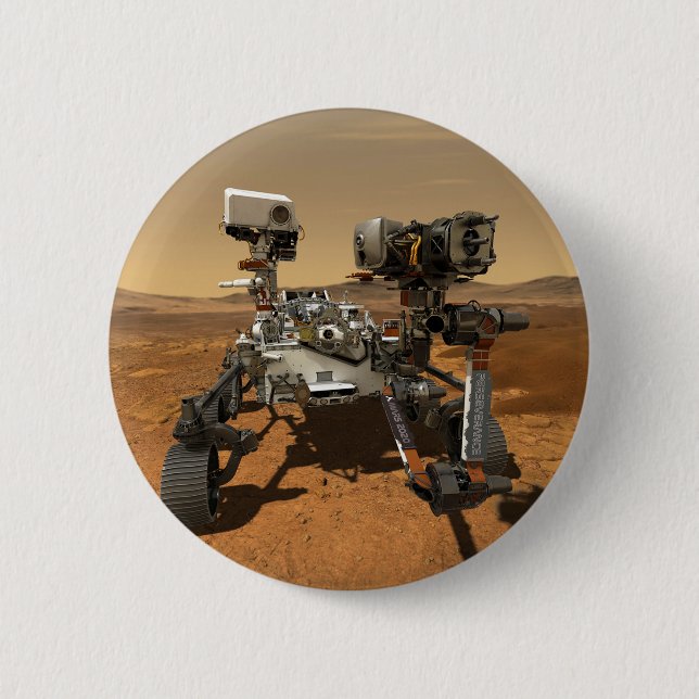 Ausdauerrenderung auf der Oberfläche von Mars. Button (Vorderseite)